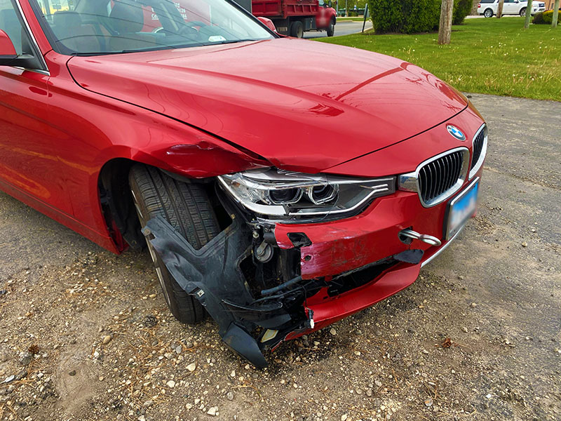 crashed bmw before repair